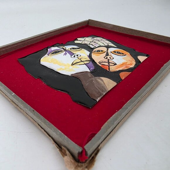 Oswaldo Guayasamin Ecuadorian Artist Mother & Child Enamel on Metal Artwork - Picture 8 of 9